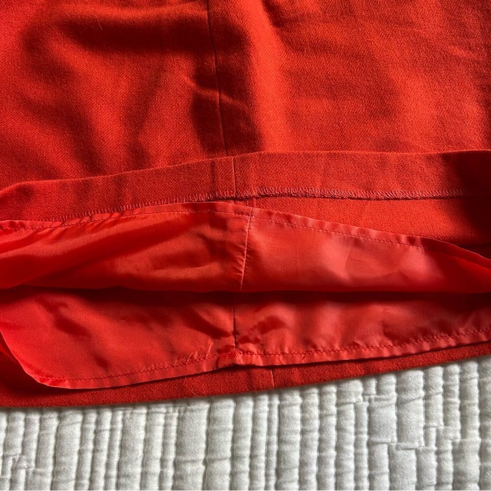 GAP Women’s Orange Wool Lined Zip Up Mini Skirt Size 4 - Picture 7 of 14